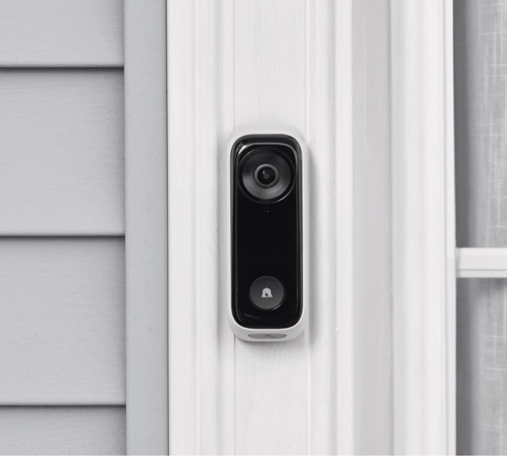 Video doorbell installed outside